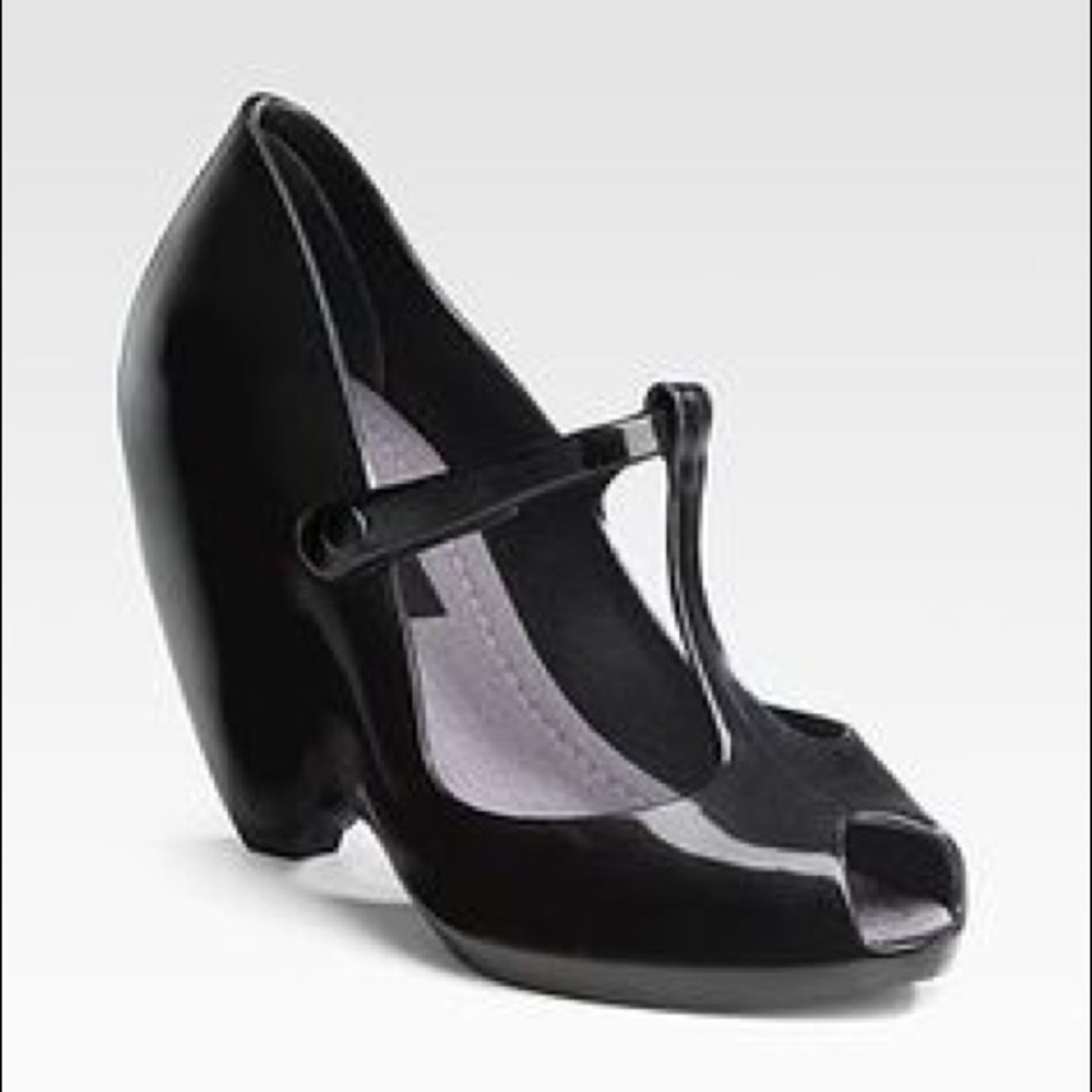 Melissa T Strap Jelly Wedges Peep Toe 40